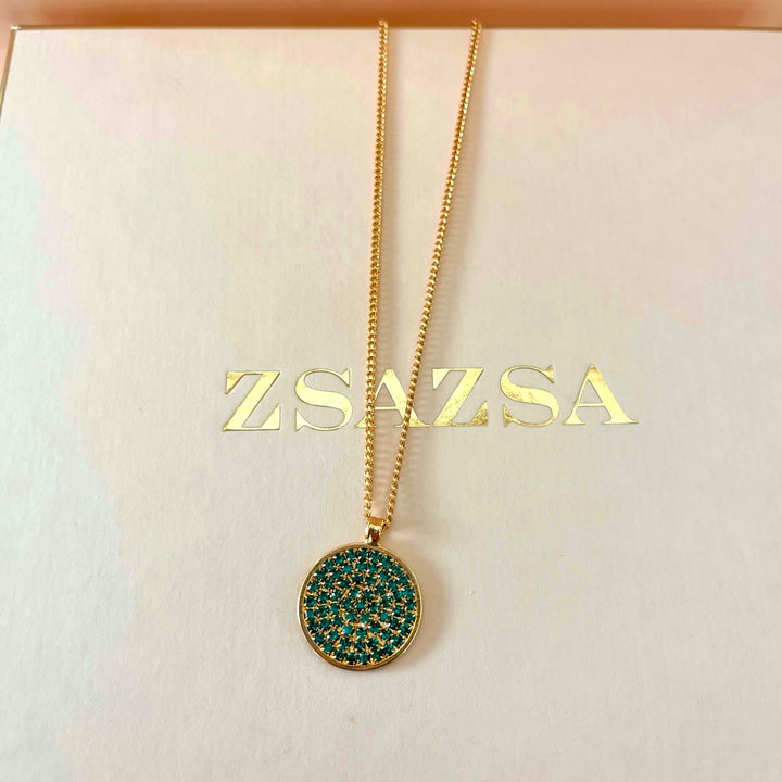 Dark green preciosa crystal pendant