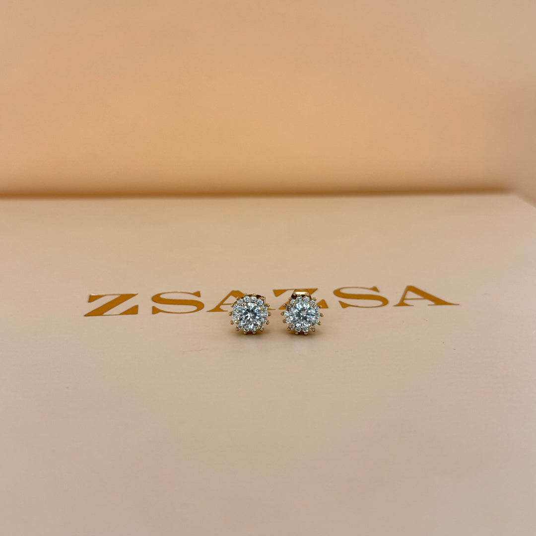 Small zircone gold plated studs