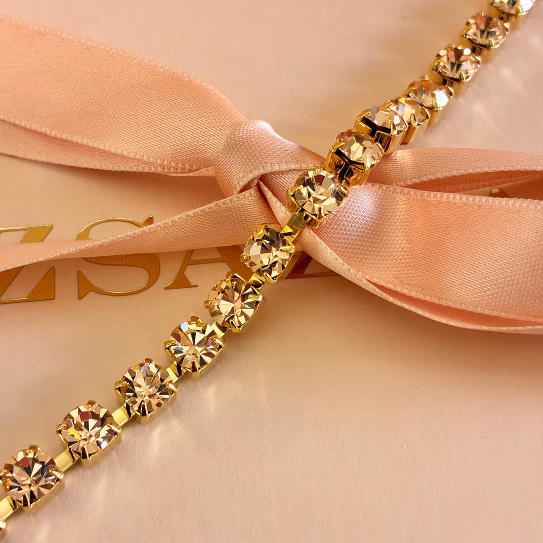 Peach Swarovski crystals bracelet