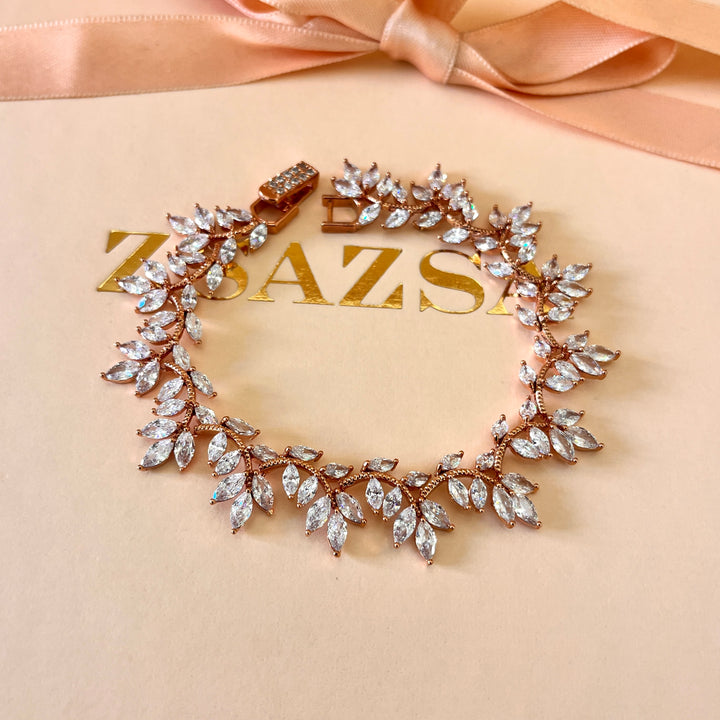 Marquise zircone rose gold plated bracelet