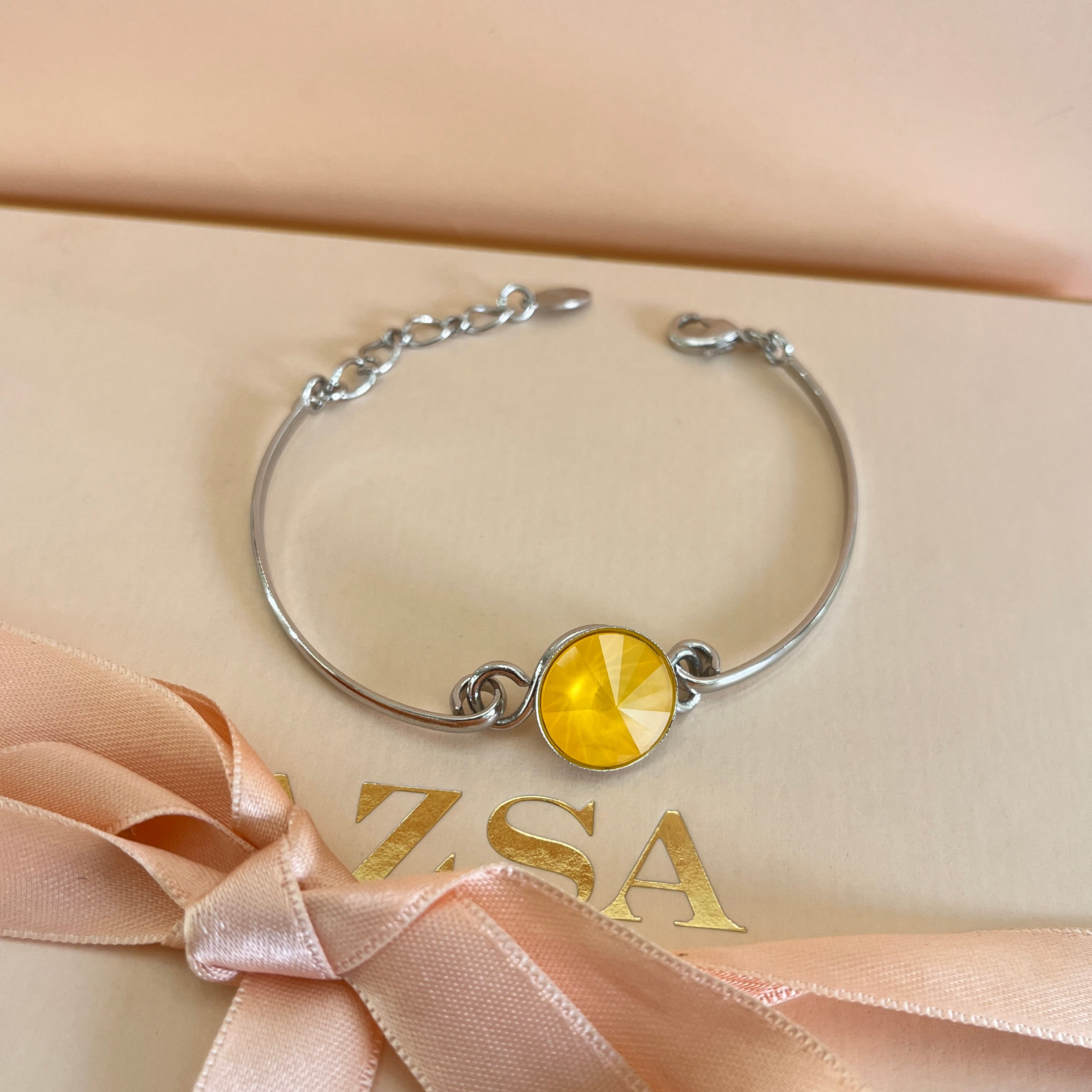 Yellow Swarovski crystals set
