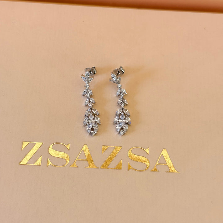 Marquise zircone silver earrings