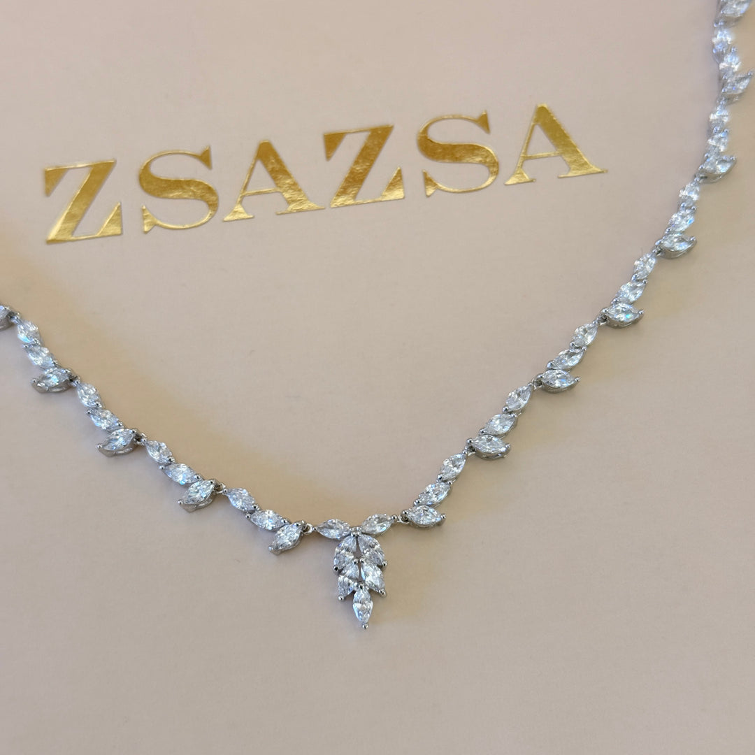 Marquise zircone silver set