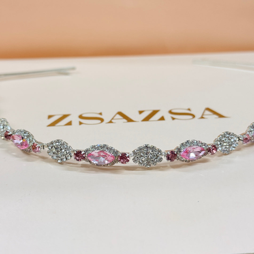 Rhinestone pink flexible headband