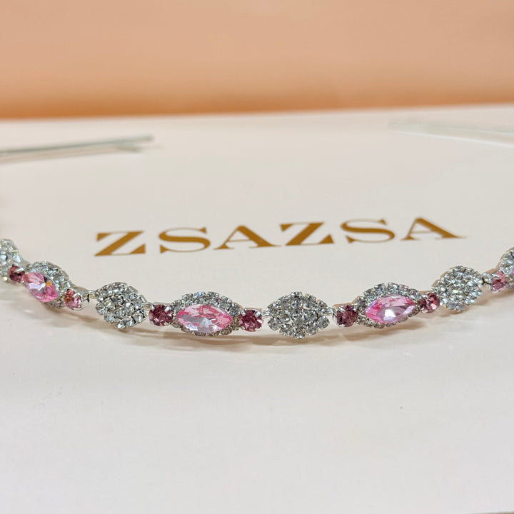 Rhinestone pink flexible headband