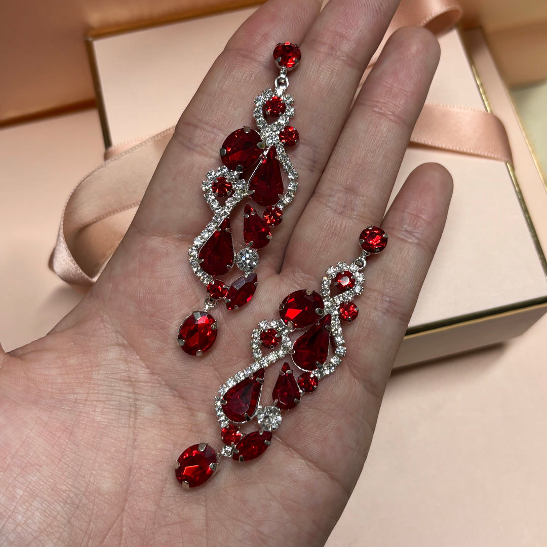 Elegant red earrings