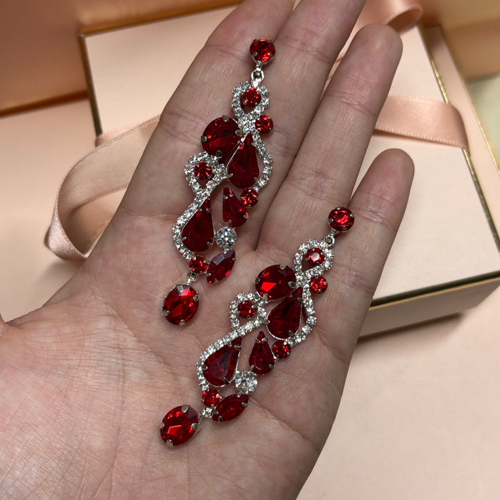 Elegant red earrings