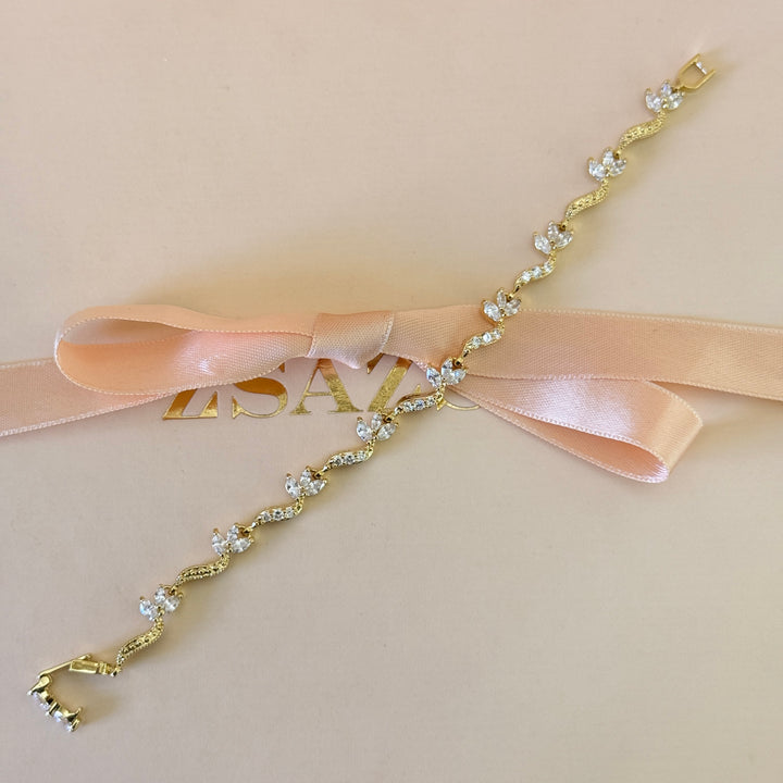 Zircone marquise gold plated bracelet