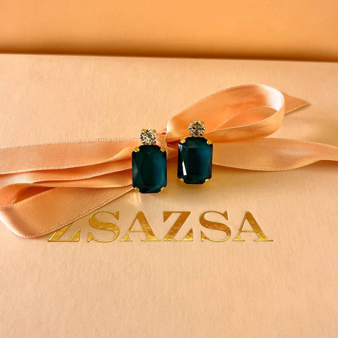 Verdemar rectangular Swarovski crystals set