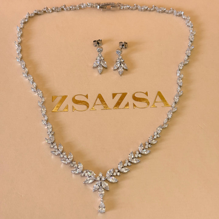 Marquise zircone silver set