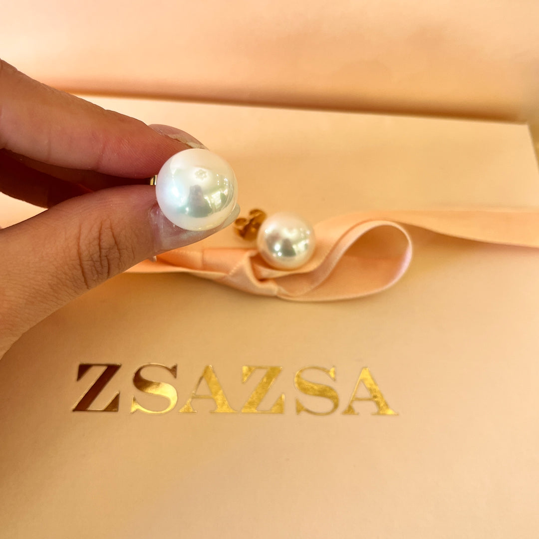 White Mallorca pearls gold plated set