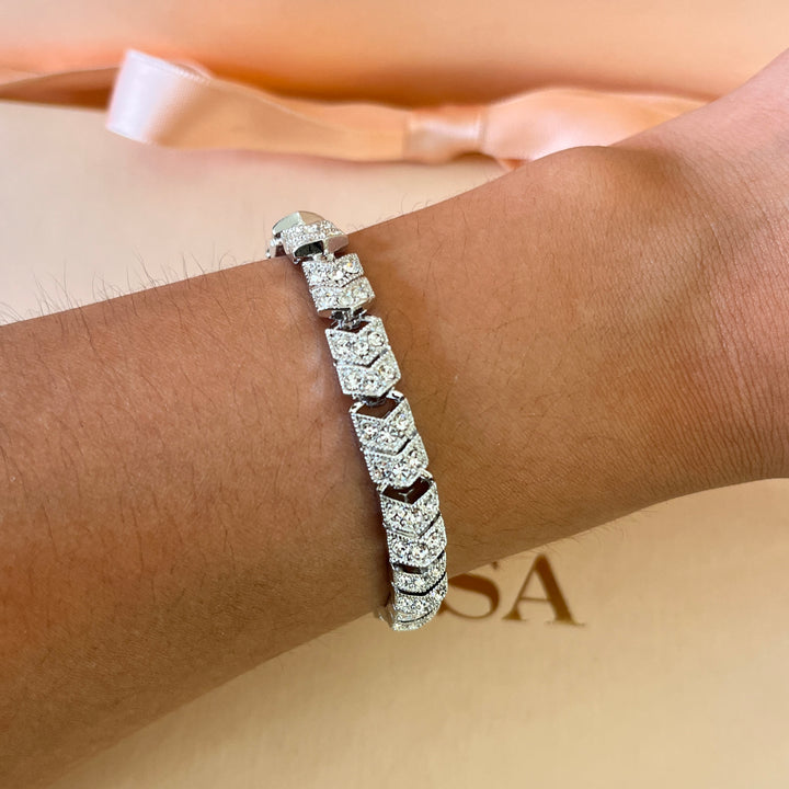 Swarovski crystals white gold plated set