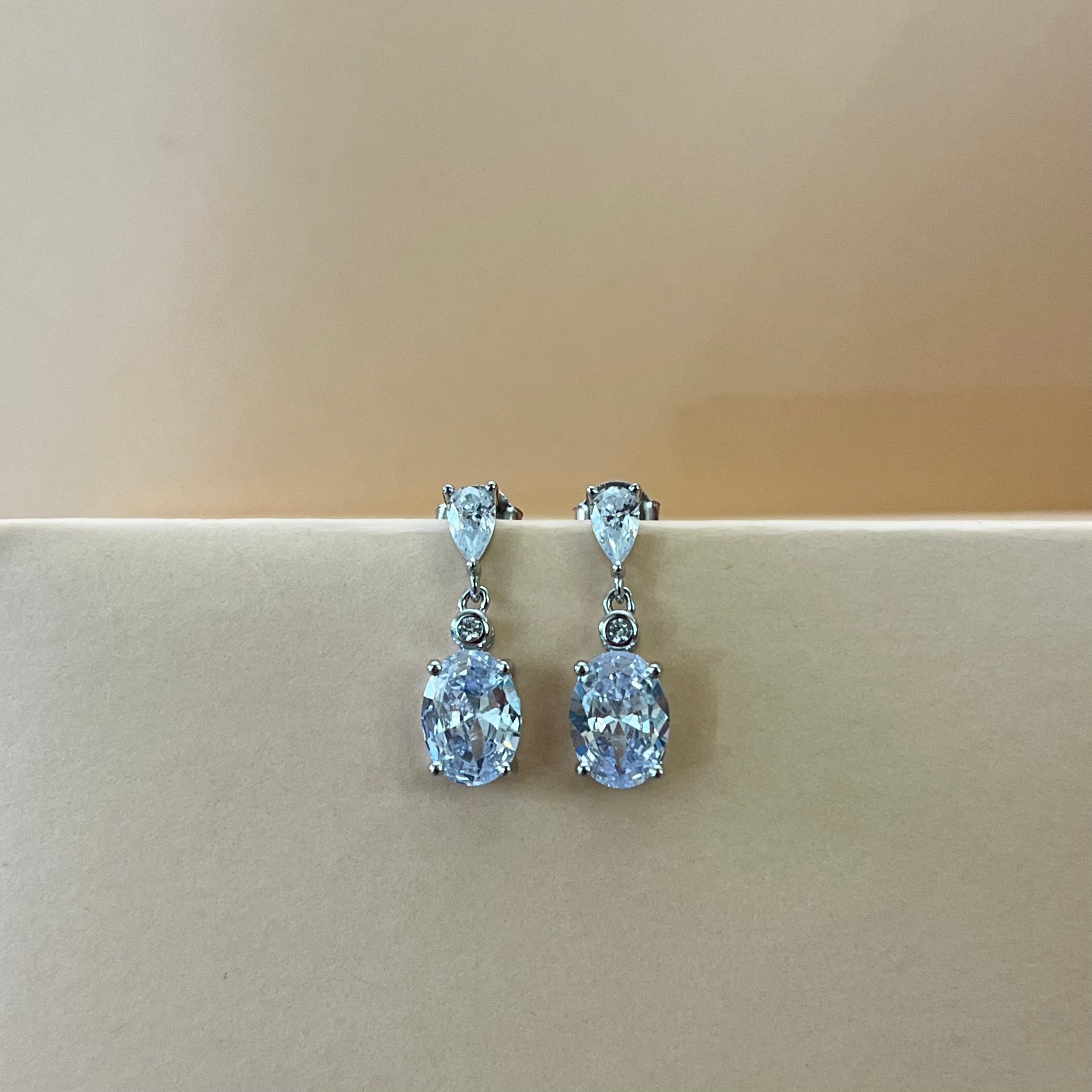 Silver zircone earrings