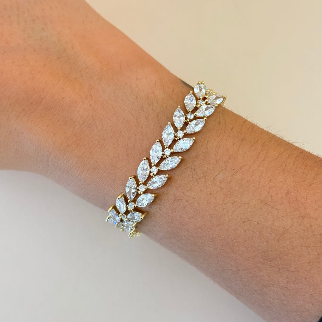 Marquise zircone gold plated