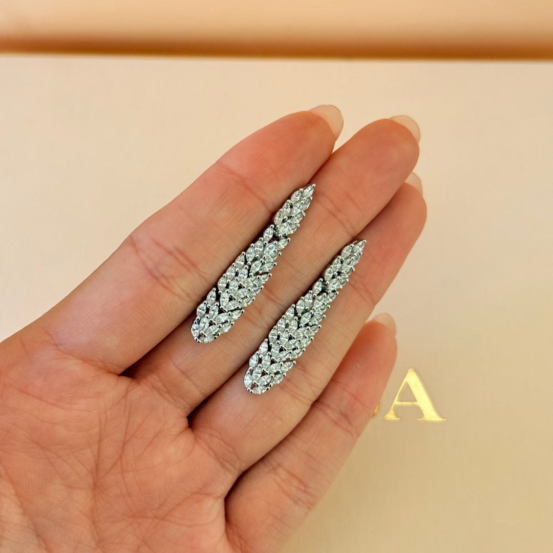 Dainty marquise zircone sterling silver earrings