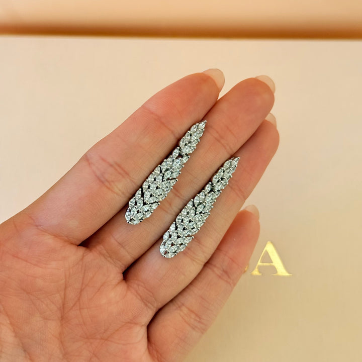 Dainty marquise zircone sterling silver earrings