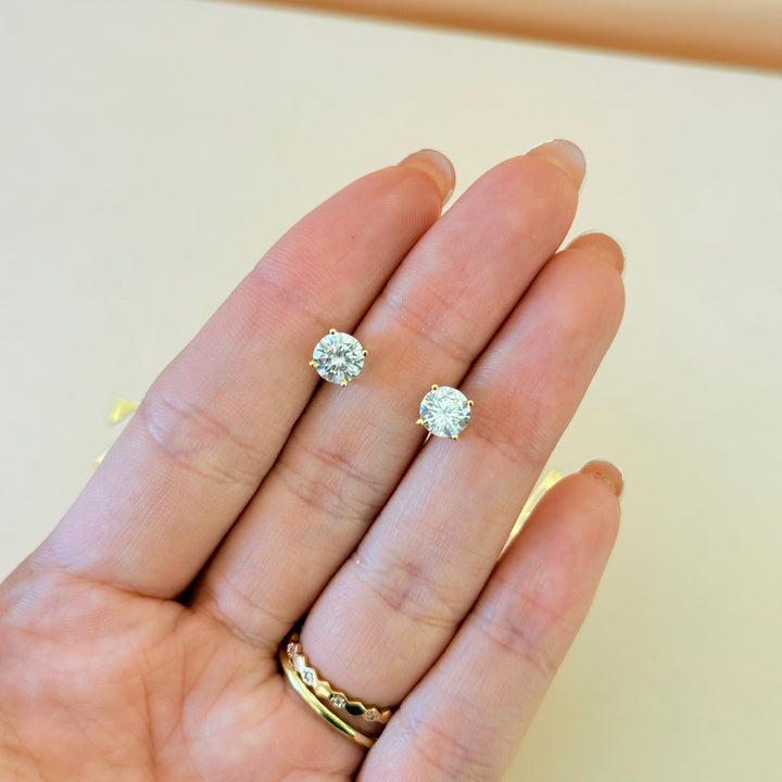 Solitaire zircone sterling silver gold plated set