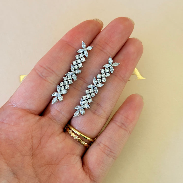 Flower zircone silver set