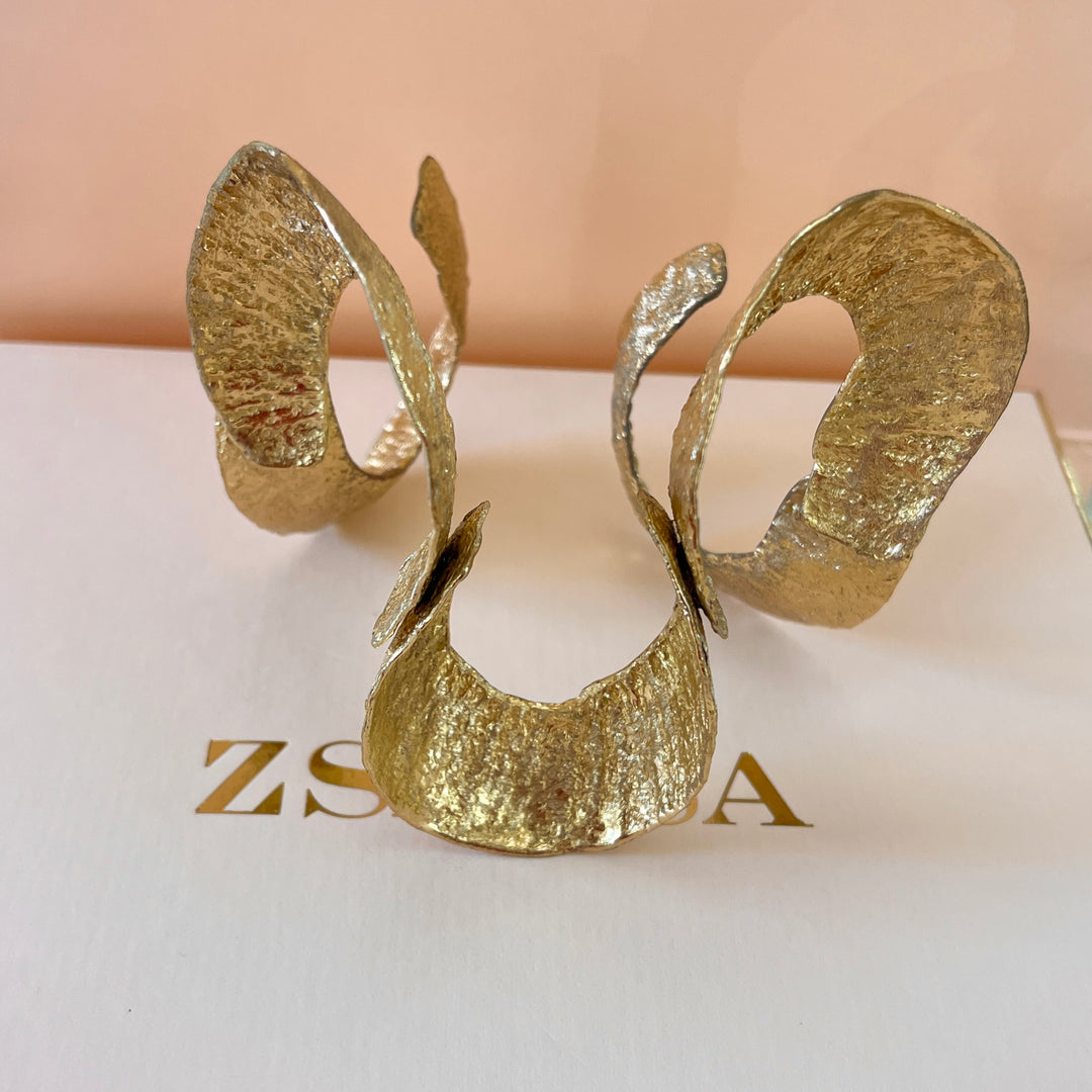 Statement gold handmade bangle