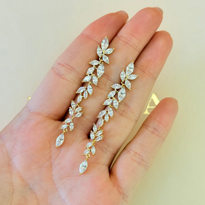 Marquise zircone gold plated set