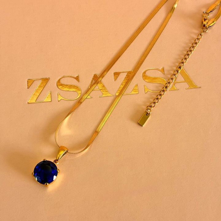 Royal blue solitaire pendant