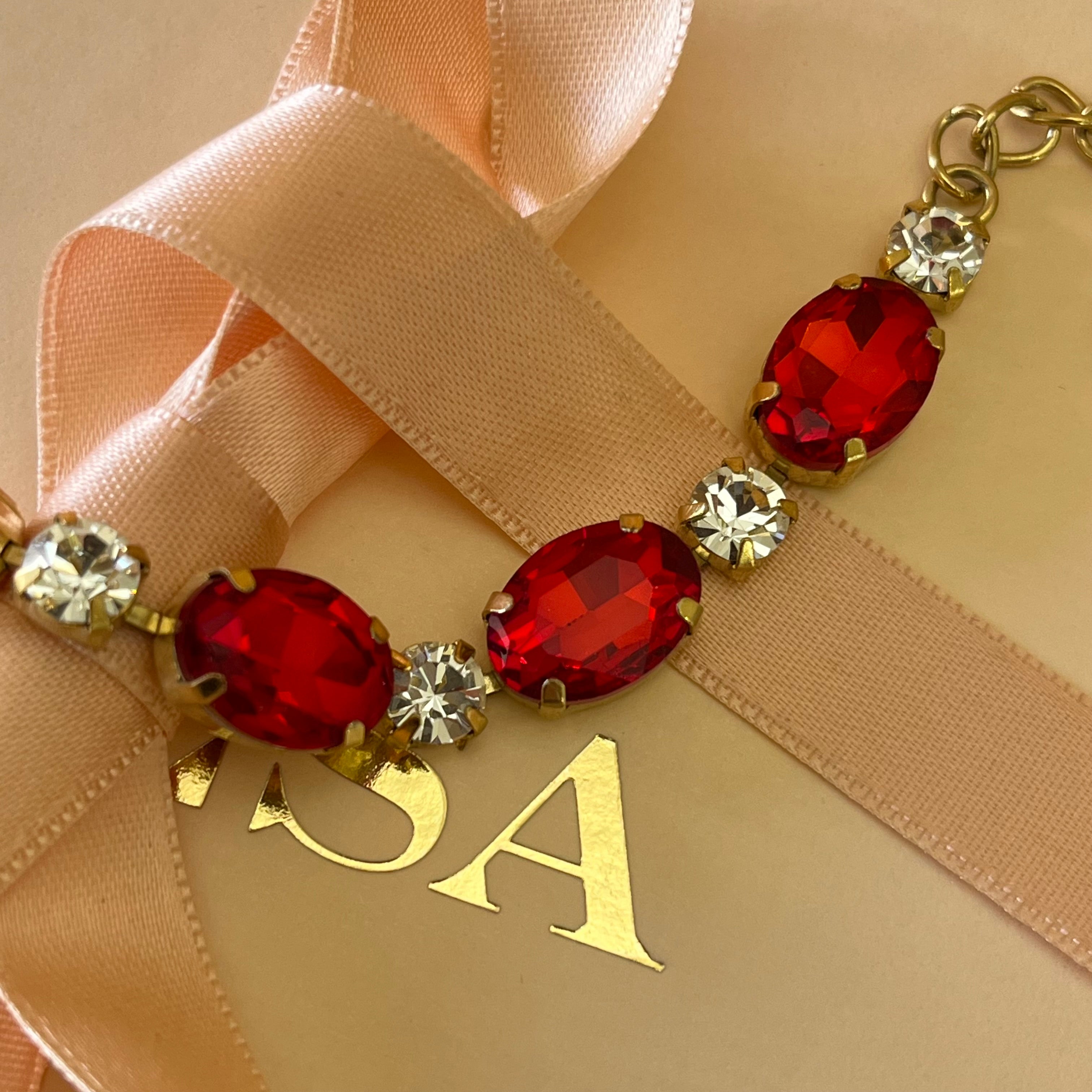 Red Swarovski Crystals Bracelet