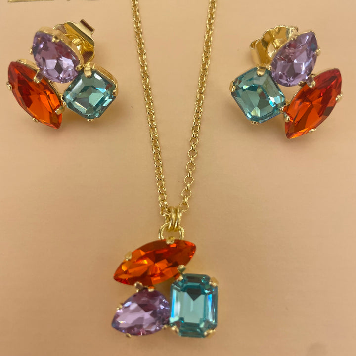 Multicolour Swarovski crystals set