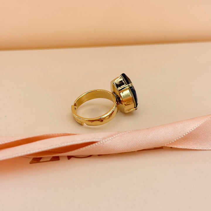 Teardrop violet Swarovski crystal earrings and ring