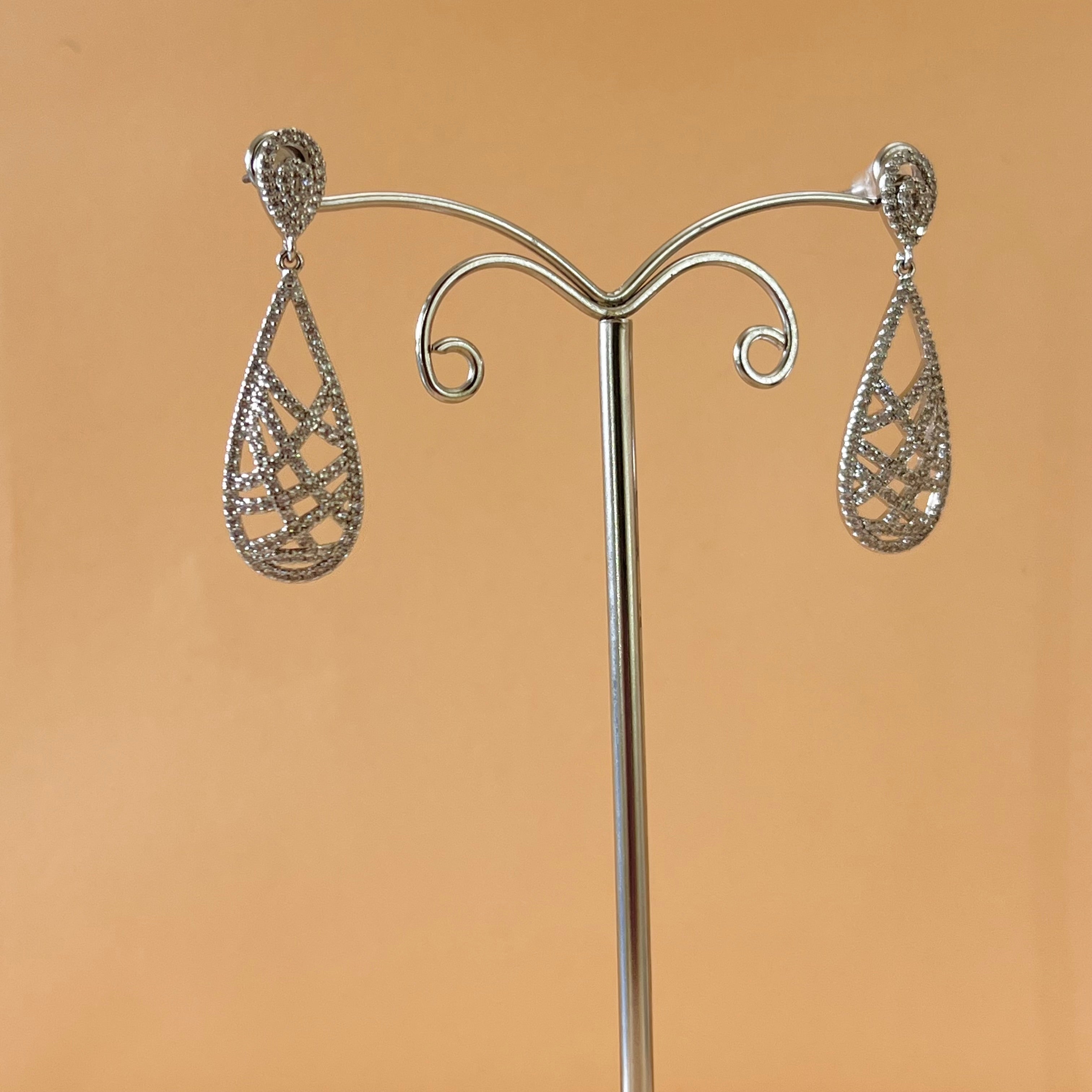 Silver zircone earrings