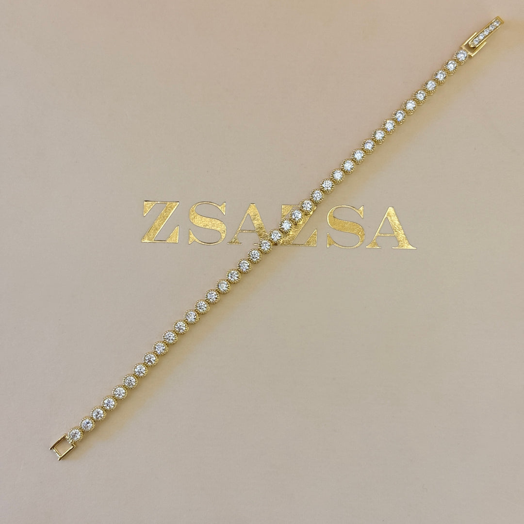 Teardrop zircone gold plated set