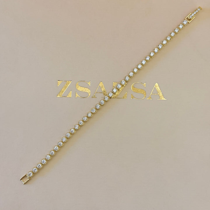 Teardrop zircone gold plated set