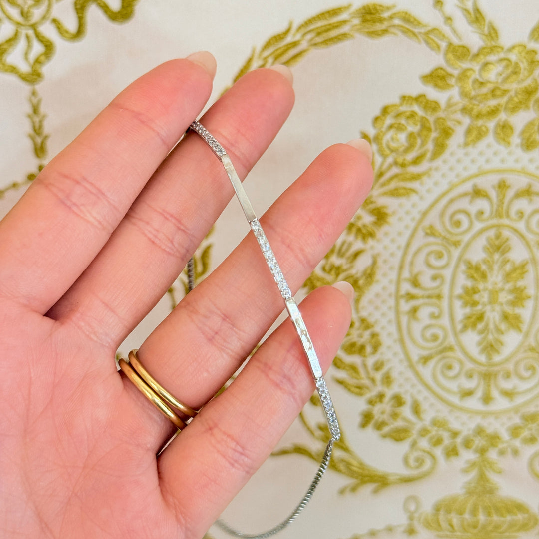 Zircone bracelet silver adjustable bracelet