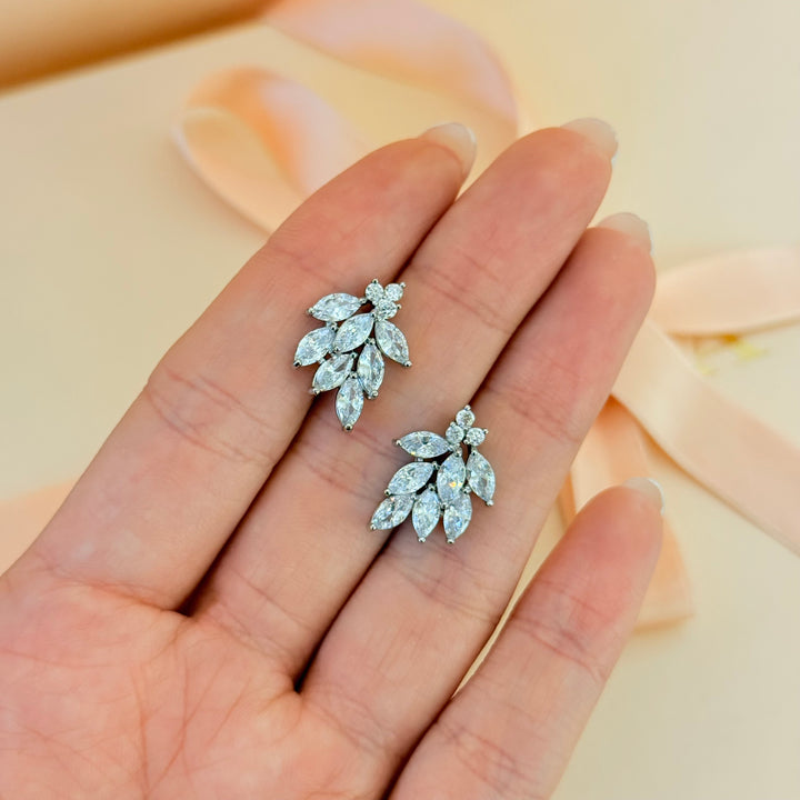 Marquise zircone silver earrings