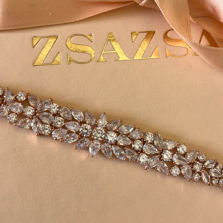 Teardrop zircone rose gold plated  bracelet