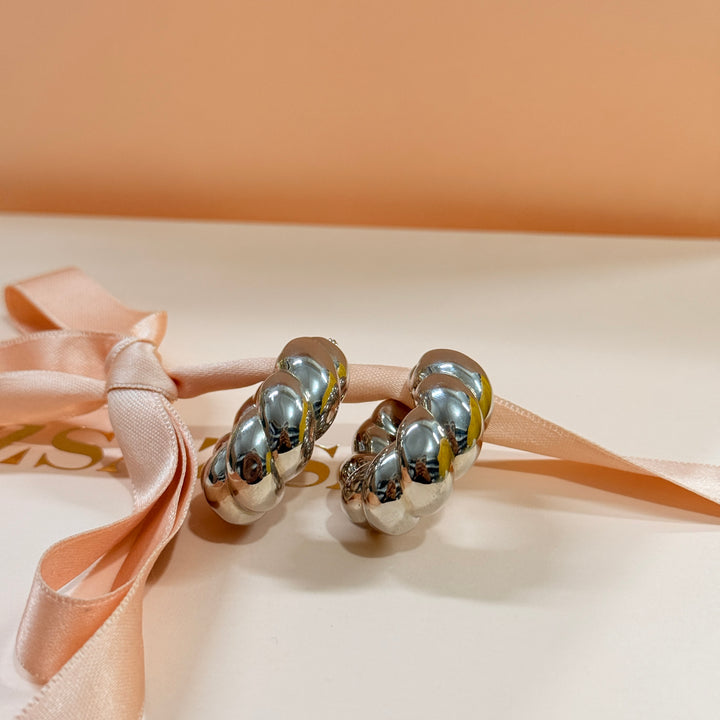 Chunky sterling silver hoops