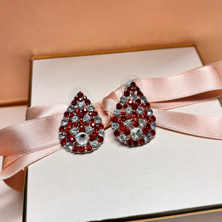 Red stud earrings