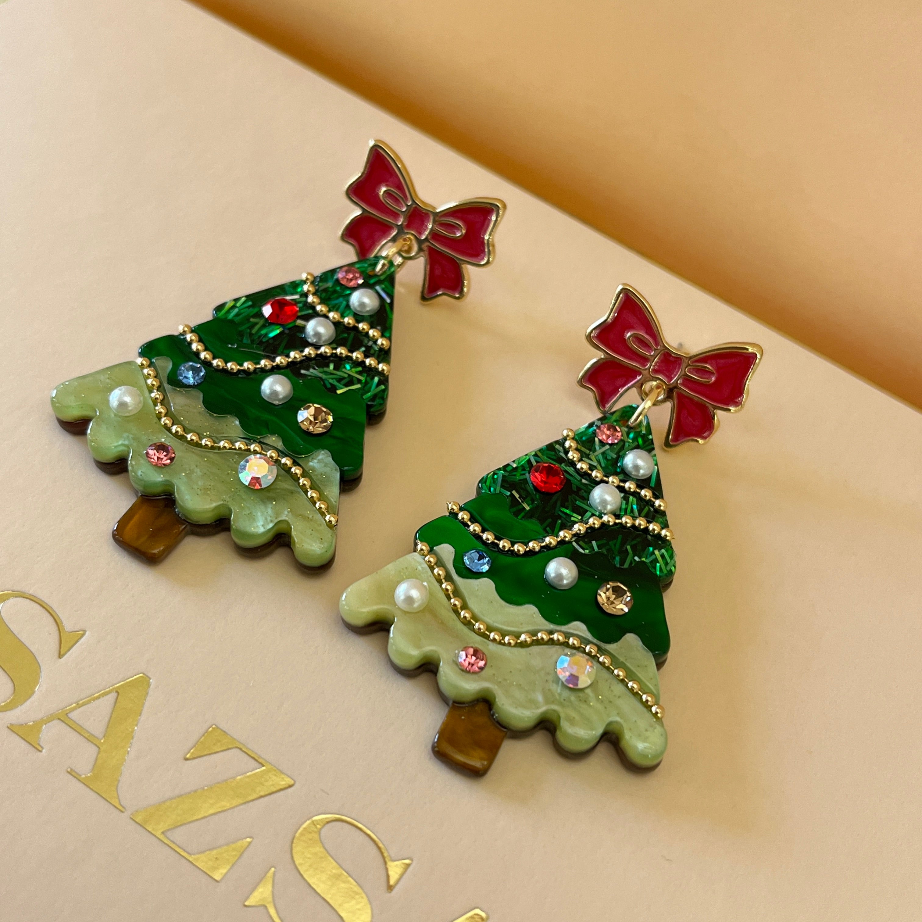 Christmas tree earrings