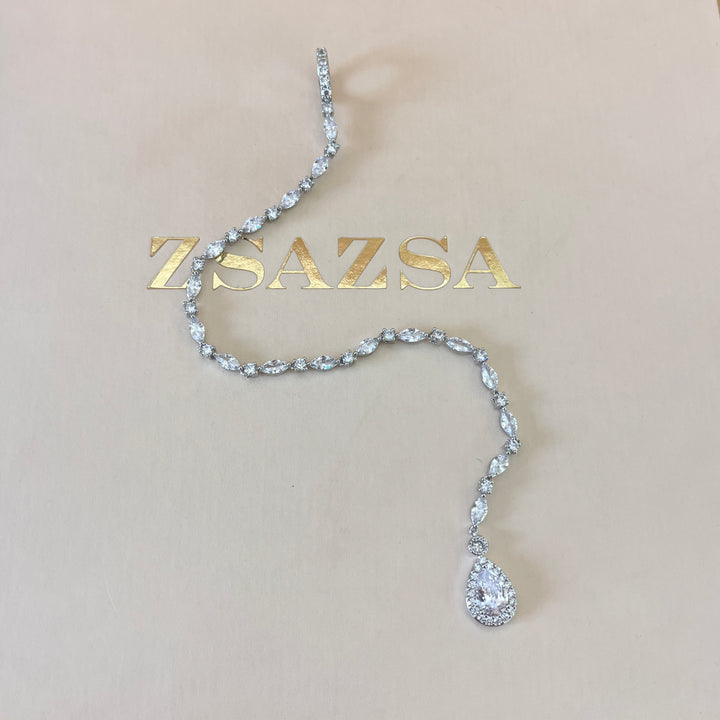 Zircone back necklace