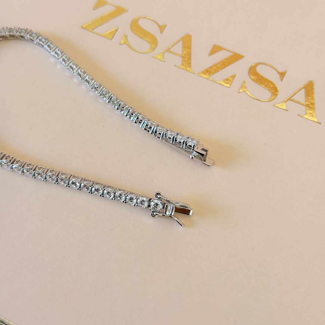 Tennis zircone sterling silver bracelet