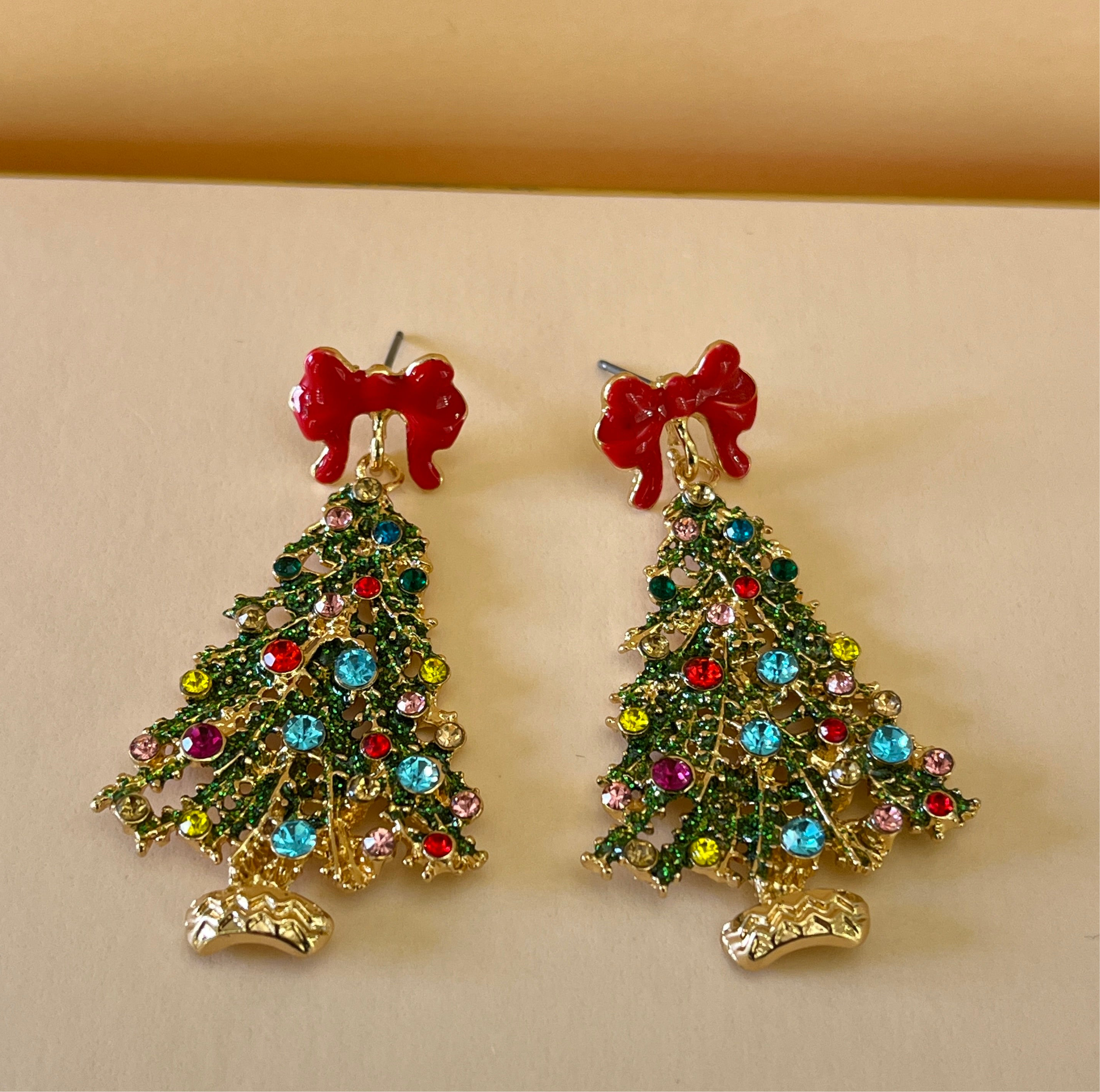 Christmas tree earrings