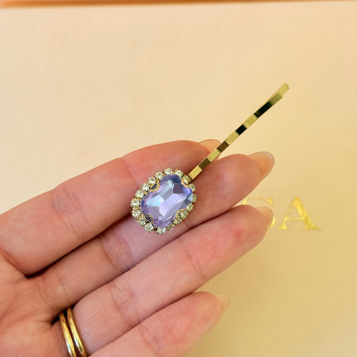Preciosa crystals lilac gold hair clip