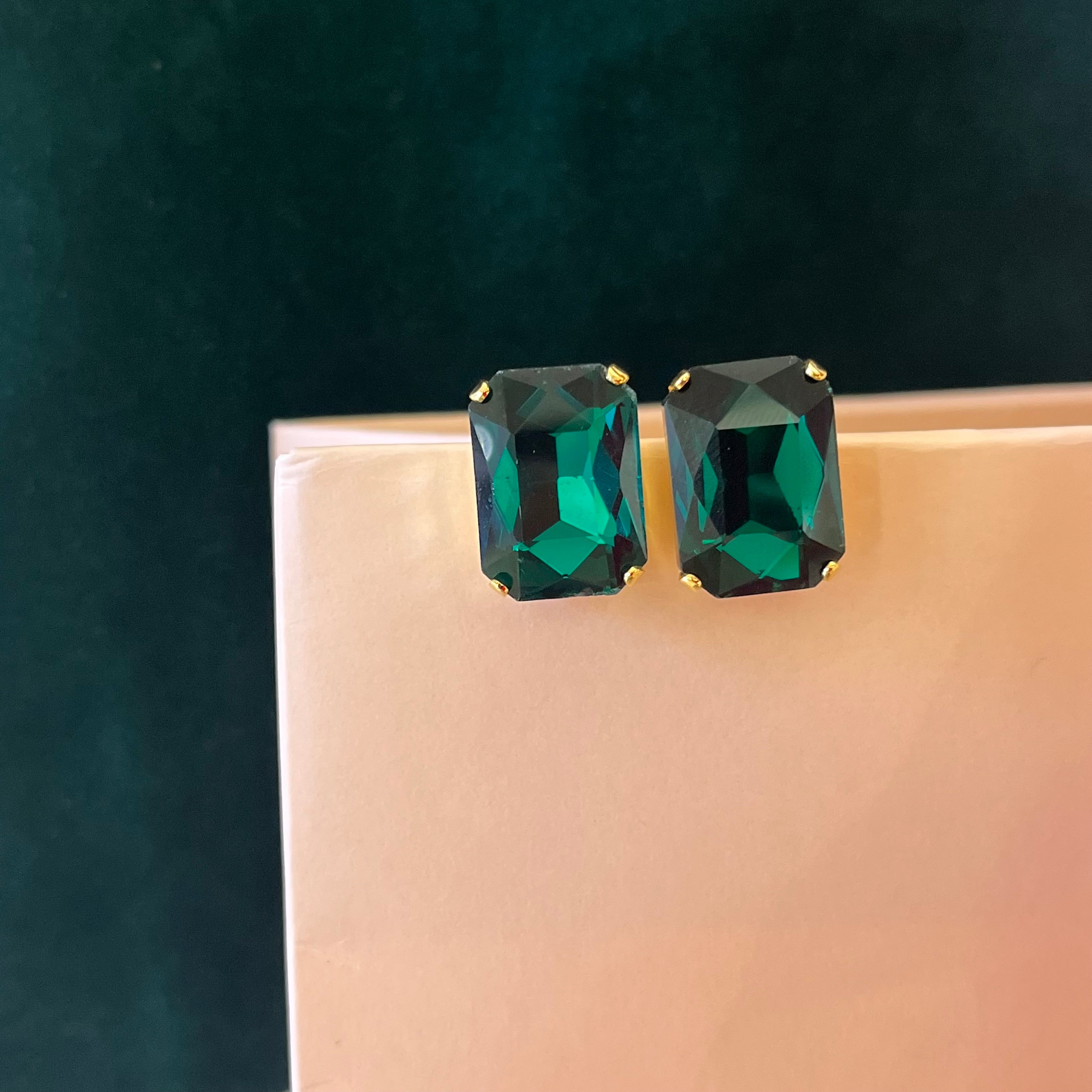 Green Swarovski crystals set