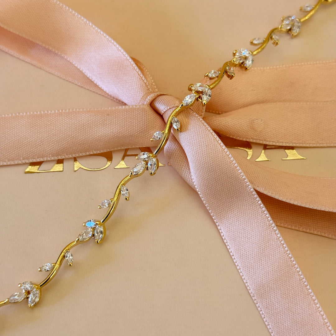 Marquise zircone gold plated earrings and bracelet set