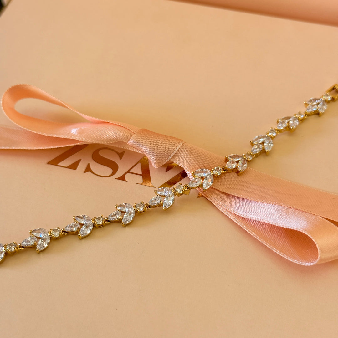 Zircone marquise gold plated bracelet