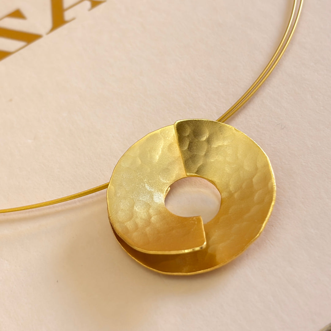 Handmade Overlapping Circle Gold Necklace | Gold Plated | ZsaZsa