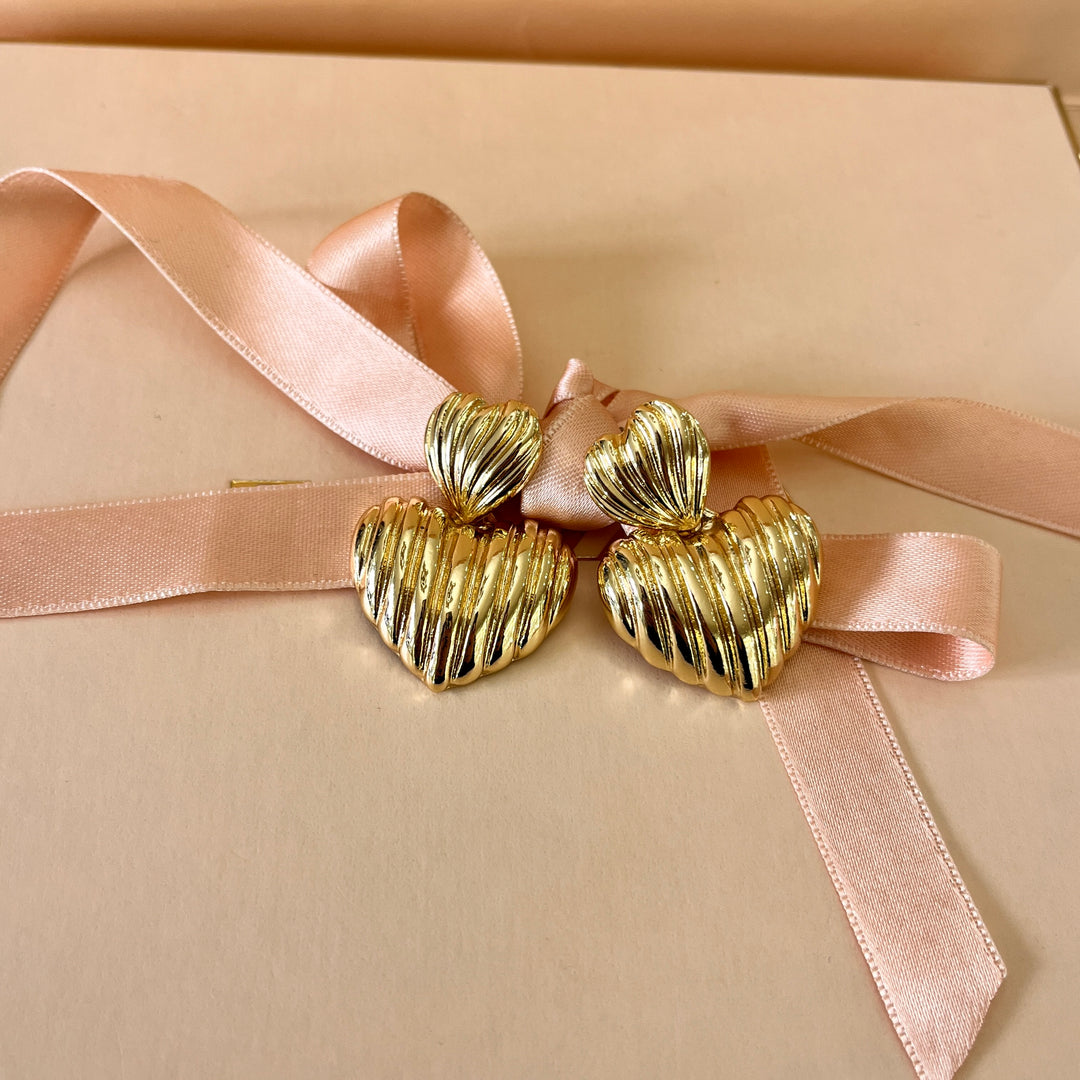 Hearts gold plated earrings