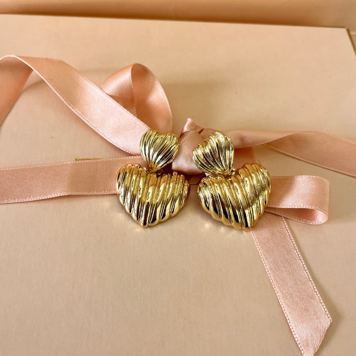 Hearts gold plated earrings