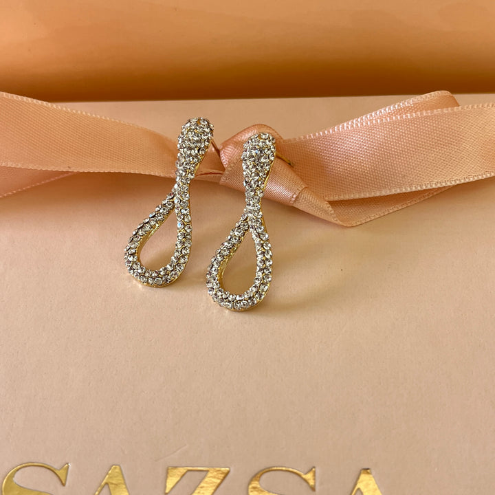 Preciosa crystals gold plated knott earrings