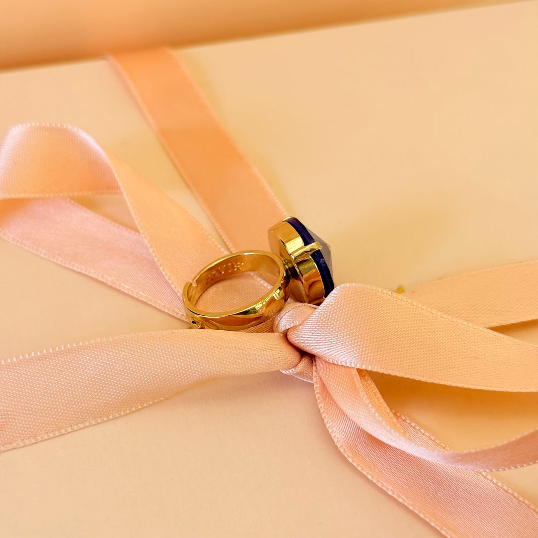 Round Purple Swarovski crystals earrings and ring