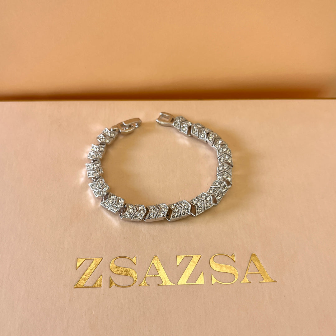 Swarovski crystals white gold plated bracelet